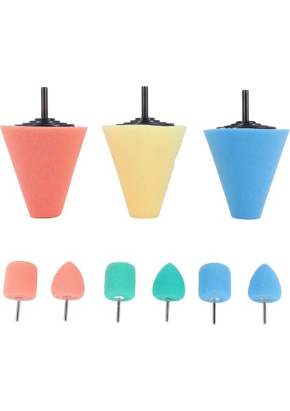 Otomotiv Tekerlek Göbeği Bakımı Için 9 Adet 1/4 Inç Saplı Sünger Parlatma ve Cilalama Konisi, Metal Cilalama Parlatma Topu (Yurt Dışından) fiyatları