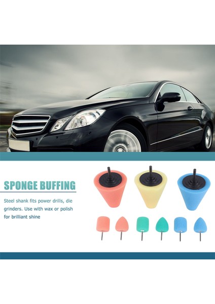Otomotiv Tekerlek Göbeği Bakımı Için 9 Adet 1/4 Inç Saplı Sünger Parlatma ve Cilalama Konisi, Metal Cilalama Parlatma Topu (Yurt Dışından) fırsatları