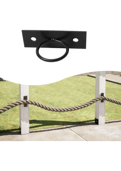 5'li Paket Siyah Dekoratif Halka Halat Destek Tutucuları Halat Çit Merdiven Güverte Korkuluk Duvara Monte Askı Tavan Kancası (Yurt Dışından) fiyatları