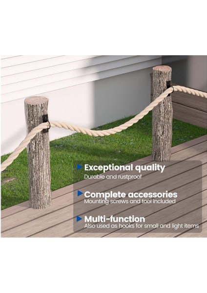 5'li Paket Siyah Dekoratif Halka Halat Destek Tutucuları Halat Çit Merdiven Güverte Korkuluk Duvara Monte Askı Tavan Kancası (Yurt Dışından) modelleri