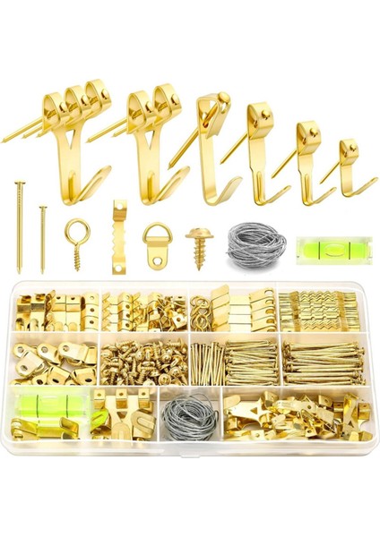 Sert Duvarlar Için 372 Adet Resim Kancası, Resim Çerçevesi Sabitleme Için Resim Asma Seti, Kancalı Resim Askı Seti, Testere Dişi (Yurt Dışından)