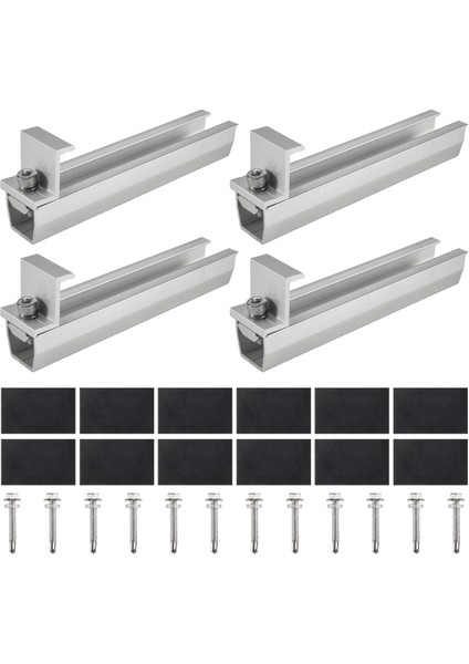 Güneş Paneli Montaj Braketi Fotovoltaik Panel Rayı Güneş Paneli Montaj Bağlantı Modülü 30MM Trapez Çatı Için Orta Kısım (Yurt Dışından)