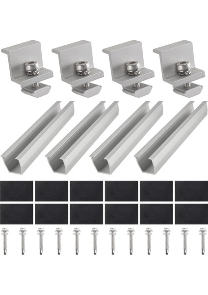 Güneş Paneli Montaj Braketi Fotovoltaik Panel Rayı Güneş Paneli Montaj Bağlantı Modülü 30MM Trapez Çatı Için Orta Kısım (Yurt Dışından) modelleri