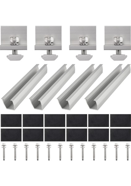 Güneş Paneli Montaj Braketi Fotovoltaik Panel Rayı Güneş Paneli Montaj Bağlantı Modülü 30MM Trapez Çatı Için Orta Kısım (Yurt Dışından) fırsatları