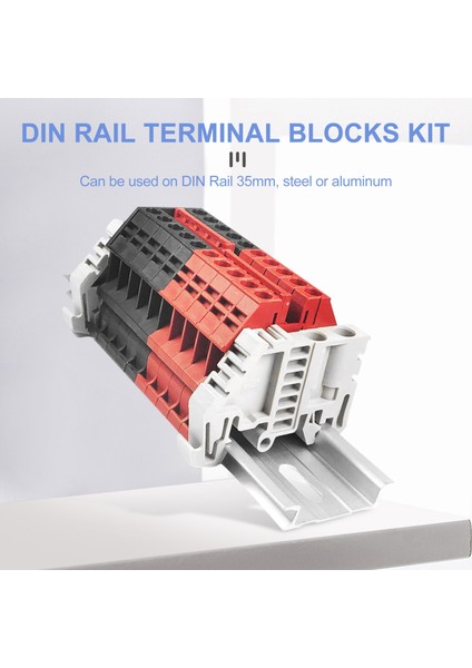 Dın Ray Terminal Blokları Kiti Terminal + Topraklama Blokları + Alüminyum Ray + Uç Braketleri + Uç Kapakları + Atlama Telleri Kitleri (Yurt Dışından) fiyatları