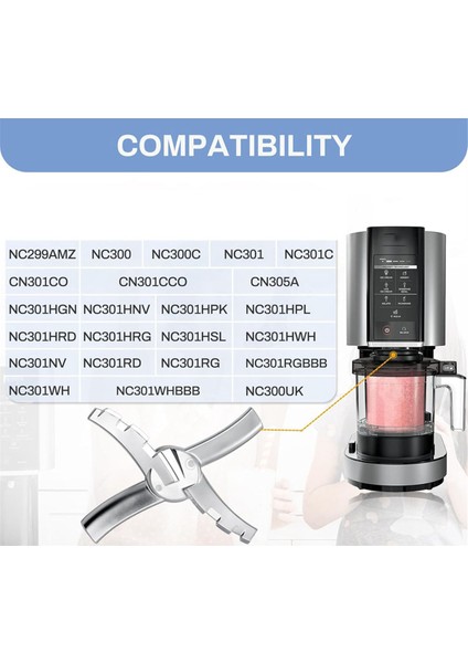 Ninja Creami NC300 Serisi Dondurma Makineleri Için Yedek Kürek Bıçağı, Ninja NC299AMZ NC301 CN305A Için Karıştırma Bıçağı (Yurt Dışından) fırsatları