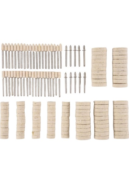 140 Parça Keçe Parlatma Ataşmanı Seti Yün Keçe Parlatma Diski Parlatma Başlıkları Döndürme Aleti Aksesuarı (Yurt Dışından)