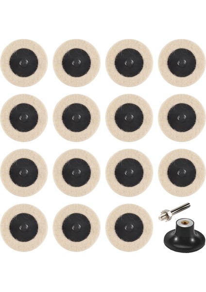 16 Adet 2 Inç Kumaş Disk Parlatma Parlatma Pedleri Tekerlek Disk Tutucu 1/4 Inç Şaftlı Temizleme Parlatma Zımparalama (Yurt Dışından)