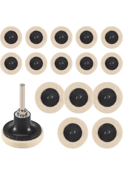 16 Adet 2 Inç Kumaş Disk Parlatma Parlatma Pedleri Tekerlek Disk Tutucu 1/4 Inç Şaftlı Temizleme Parlatma Zımparalama (Yurt Dışından) fiyatları