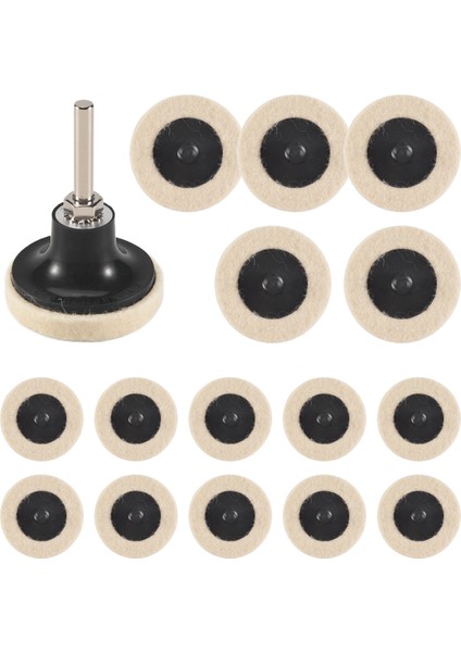 16 Adet 2 Inç Kumaş Disk Parlatma Parlatma Pedleri Tekerlek Disk Tutucu 1/4 Inç Şaftlı Temizleme Parlatma Zımparalama (Yurt Dışından) modelleri