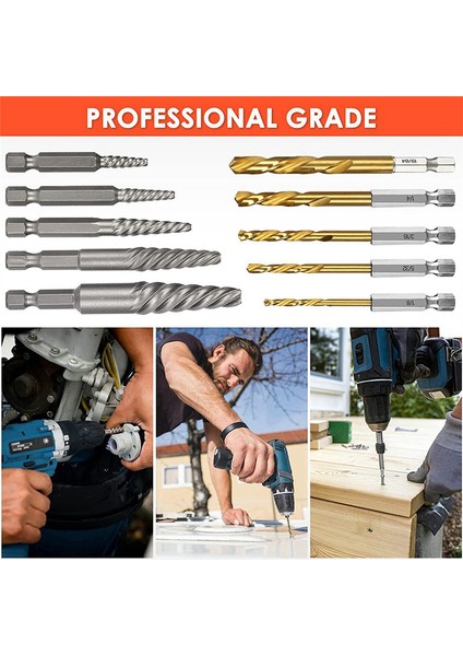 Vida Çıkarma Seti, 11 Parça Kolay Çıkarılabilir Cıvata Çıkarma Seti, Kırık Vidaları Çıkarmak Için Ters Matkap Ucu Çıkarma Seti (Yurt Dışından) indirimleri