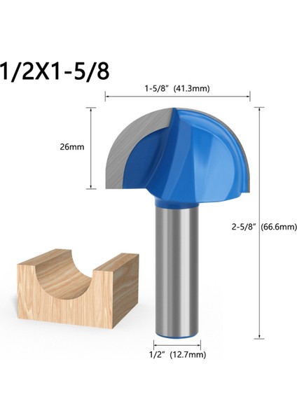 1/2 Şaft Yuvarlak Burunlu Yivli Çekirdek Kutulu Freze Ucu Çift Yivli Ağaç Işleme Aletleri Yarım Yuvarlak Kabartma Matkap Uçları (Yurt Dışından) fiyatları