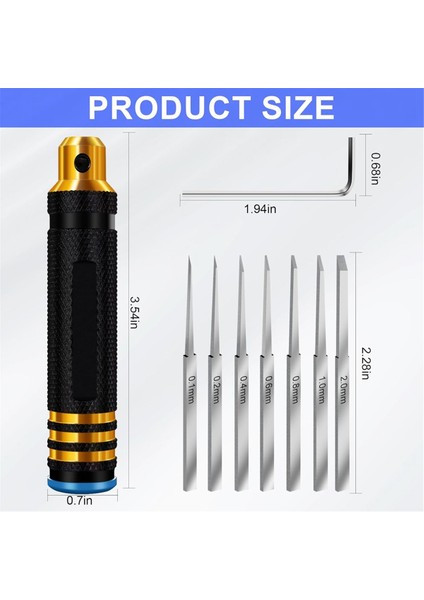 Prime Model Scriber Gundam, 7 Bıçaklı (0,1/0,2/0,4/0,6/0,8/1,0/2,0 Mm), Oyma, Kesme, Panel Hattı, Ölçekli Model A (Yurt Dışından) indirimleri