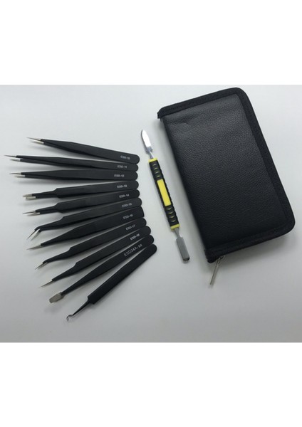 Cımbız 12 Parça Esd Cımbız Alet Seti Anti-Statik Manyetik Olmayan Paslanmaz Çelik Çok Standart Saklama Çantası ile (Yurt Dışından) fiyatları