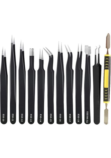 Cımbız 12 Parça Esd Cımbız Alet Seti Anti-Statik Manyetik Olmayan Paslanmaz Çelik Çok Standart Saklama Çantası ile (Yurt Dışından) indirimleri