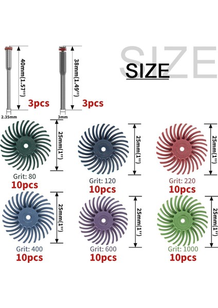 Döner Aletler Için 1/8 Inç Şaftlı 66 Adet 1 Inç Radyal Kıl Disk Seti, Mücevher Ahşap Cilalama Için Detay Aşındırıcı Fırça (Yurt Dışından) fırsatları