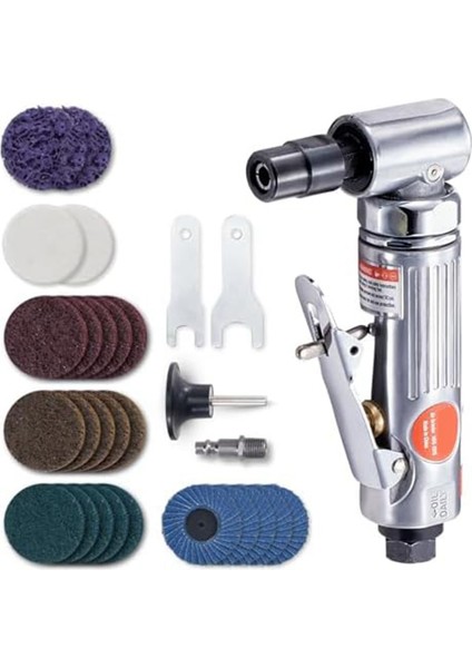 Hava Delme Makinesi, 0,64 cm Dik Açı Delme Makinesi 20000 Rpm, Taşlama, Parlatma, Pas Temizleme Için 24 Disk. (Yurt Dışından)