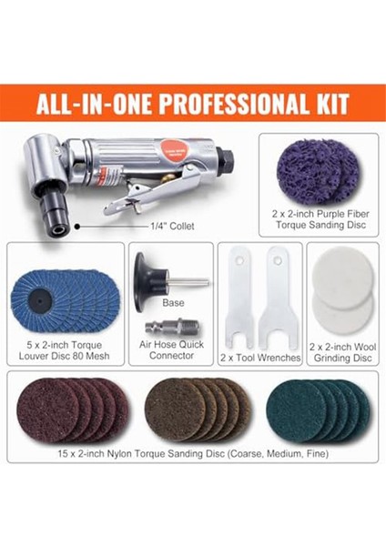 Hava Delme Makinesi, 0,64 cm Dik Açı Delme Makinesi 20000 Rpm, Taşlama, Parlatma, Pas Temizleme Için 24 Disk. (Yurt Dışından) fırsatları