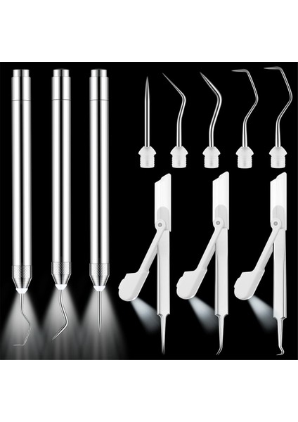 6 Parça Ayıklama Aletleri Seti LED Işıklı Vinil, 5 Pimli ve Kancalı Kesme, Çıkarma, El Sanatları Için Aydınlatmalı Ayıklama Kancası Cımbızı (Yurt Dışından) fiyatları