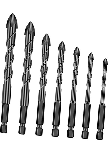 7 Adet Altıgen Şaftlı Matkap Ucu, Yakacak Odun El Matkabı, Konik Çok Amaçlı Matkap Ucu, Kademeli Matkap Ucu, Fayans Matkap Ucu (Yurt Dışından)