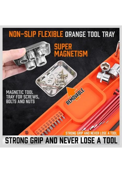 Silikon Alet Tutucu Tepsi Silikon Alet Tutucu Çok Amaçlı Mat Tamir Depolama Bölmeli Mekanik Depolama Turuncu (Yurt Dışından) modelleri