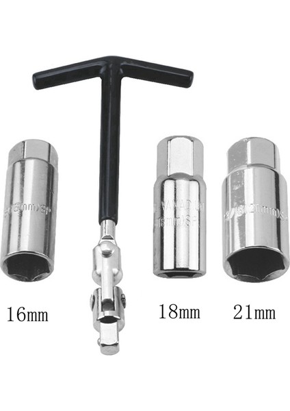 Araba Motosiklet Tamir Takım Seti Buji Sökme Aleti Lokma Anahtarı 16 mm / 18 mm / 21 mm T Saplı Anahtar (Yurt Dışından) indirimleri