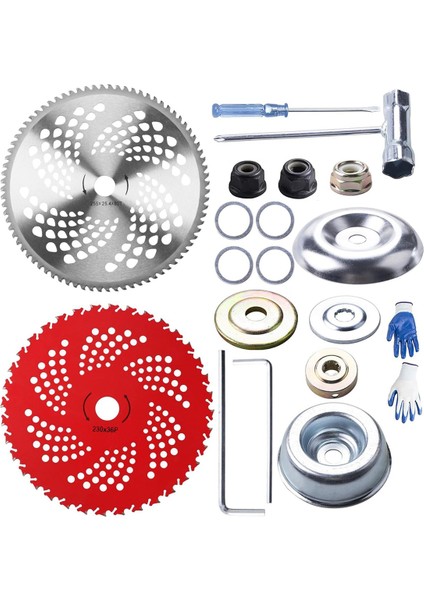 10 Inç x 80 Ton Uçlu Çalı Kesme Makinesi Bıçakları ve 9 Inç x 36 Dişli Karbür Uçlu Bıçaklar Evrensel Adaptör Kitiyle Uyumludur (Yurt Dışından)