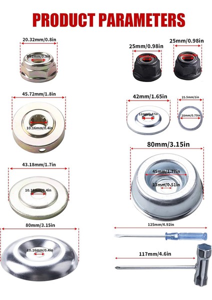 10 Inç x 80 Ton Uçlu Çalı Kesme Makinesi Bıçakları ve 9 Inç x 36 Dişli Karbür Uçlu Bıçaklar Evrensel Adaptör Kitiyle Uyumludur (Yurt Dışından) fiyatları