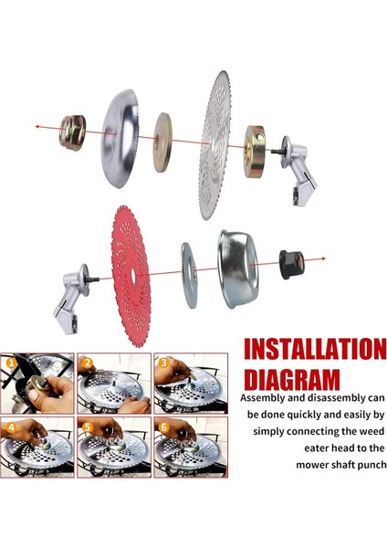 10 Inç x 80 Ton Uçlu Çalı Kesme Makinesi Bıçakları ve 9 Inç x 36 Dişli Karbür Uçlu Bıçaklar Evrensel Adaptör Kitiyle Uyumludur (Yurt Dışından) modelleri
