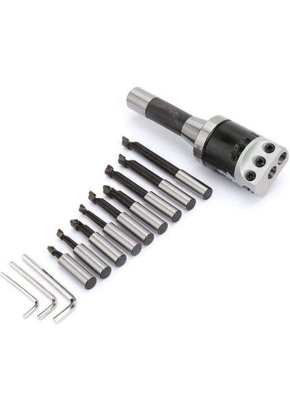 Inçlik Delme Kafası R8 Şaft Tutucu Delme Kafası Seti, 1/2 Inçlik Indekslenebilir Delme Çubukları ve 13 Parçalı Karbür Delme Kafası Takım Seti (Yurt Dışından) fırsatları