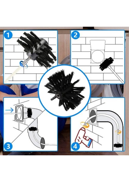 Kurutma Makinesi Havalandırma Temizleme Kiti 12 Feet, Esnek 9 Çubuklu Kuru Kanal Temizleme Kiti Baca Süpürme Fırçası ve Kurutma Makinesi Tüy Fırçası (Yurt Dışından) modelleri