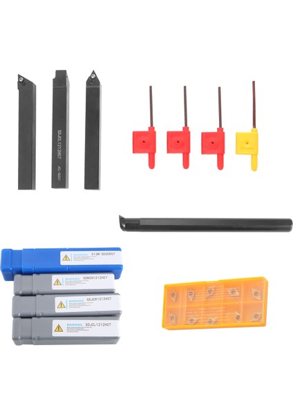 10 Adet Karbür Uçlu Bıçak + 4 Adet Torna Tezgahı Takım Tutucu Seti + 4 Adet Torna Tezgahı Takım Tezgahı Takım Seti Anahtarı (Yurt Dışından)