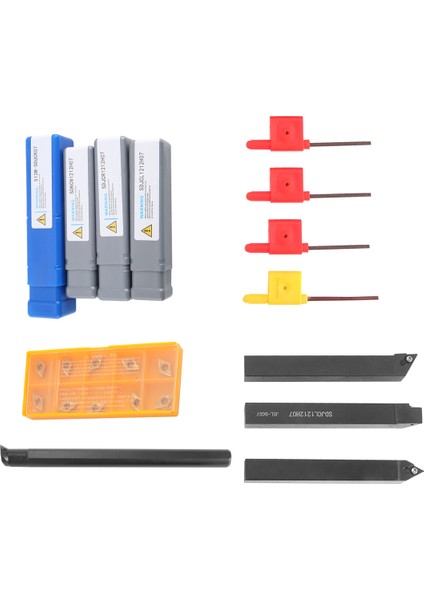 10 Adet Karbür Uçlu Bıçak + 4 Adet Torna Tezgahı Takım Tutucu Seti + 4 Adet Torna Tezgahı Takım Tezgahı Takım Seti Anahtarı (Yurt Dışından) modelleri