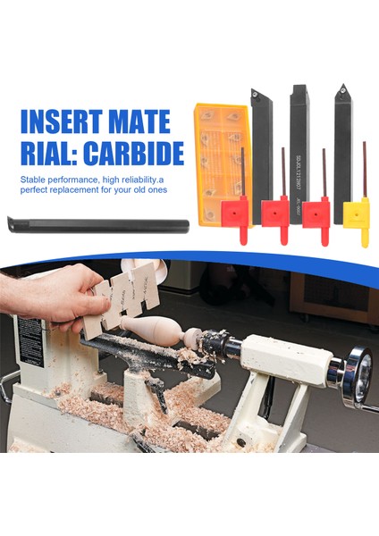 10 Adet Karbür Uçlu Bıçak + 4 Adet Torna Tezgahı Takım Tutucu Seti + 4 Adet Torna Tezgahı Takım Tezgahı Takım Seti Anahtarı (Yurt Dışından) indirimleri