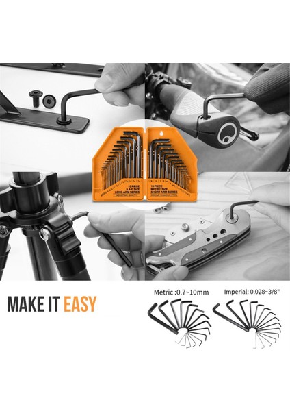 30 Parçalı Altıgen Anahtar Seti Bilyalı Anahtar Metrik Inç Altıgen Alet Altıgen Anahtar Anahtarı (Yurt Dışından) modelleri