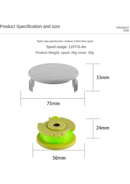 Ryobi Ryobı Biçme Makinesi Aksesuarları Çim Başlığı Kılıfı AC80RL3/AC14HCA Için 4 Paket (Yurt Dışından) indirimleri