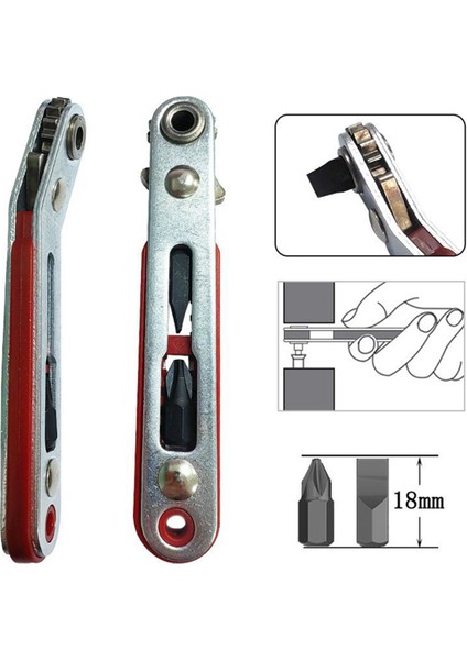 Mini Cırcırlı Anahtar 1/4 Inç Sürücü Soket Altıgen Tornavida Ucu Çift Başlı Cırcırlı Anahtar Aleti Iki Uç Başlığı Dirsek (Yurt Dışından) modelleri