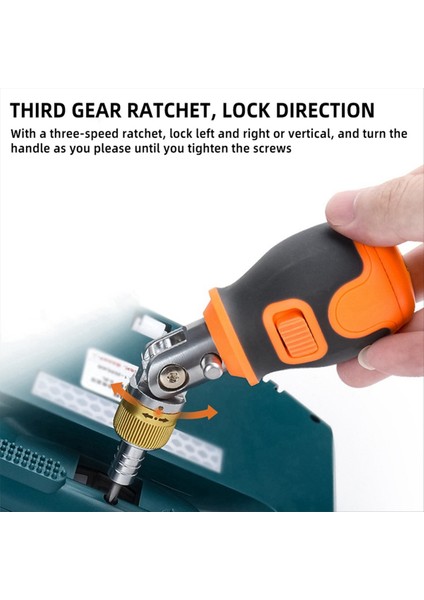 Sekiz Bir Arada Çok Işlevli S2 Toplu Kafa 2 Yönlü Ayarlanabilir Cırcır, Turuncu (Yurt Dışından) fiyatları