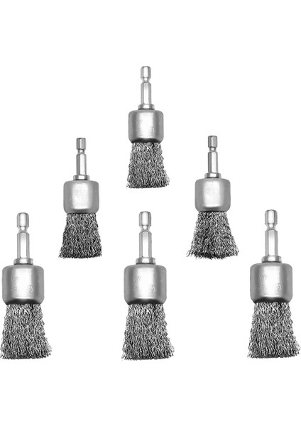 Matkap Için 6'lı Tel Fırça Tekerleği, 1 Inç Kıvrımlı Uçlu Tel Fırçalar, Boya Yüzeyleri ve Küçük Alanlar Için 1/4 Inç Altıgen (Yurt Dışından)