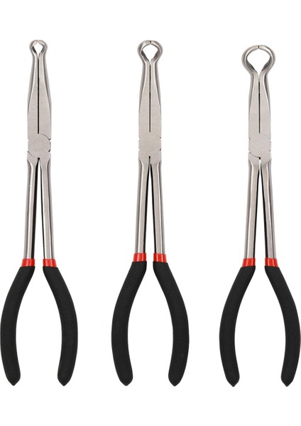 3 Adet 11 Inç Hortum Tutucu Pense Seti, 6 Mm, 13 Mm, 18 mm Çap, Ofset Buji Körüğü Çıkarma Pensesi, Tırtıklı Çeneler (Yurt Dışından)