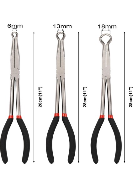 3 Adet 11 Inç Hortum Tutucu Pense Seti, 6 Mm, 13 Mm, 18 mm Çap, Ofset Buji Körüğü Çıkarma Pensesi, Tırtıklı Çeneler (Yurt Dışından) modelleri