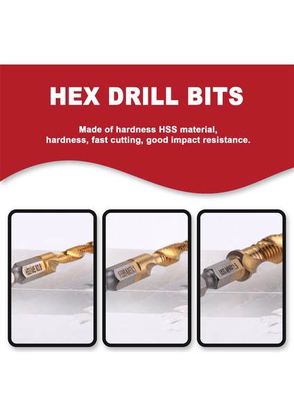 Titanyum Kombine Matkap Kılavuz Ucu Seti 13 Parça Sae ve Metrik Kılavuz Ucu Seti Vida Dişi Delme, Diş Açma, Çapak Alma (Yurt Dışından) fırsatları