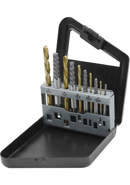 10 Parça Sol El Matkap Ucu Seti, Spiral Flüt Seti Kırık Cıvata Sökücü (Yurt Dışından)