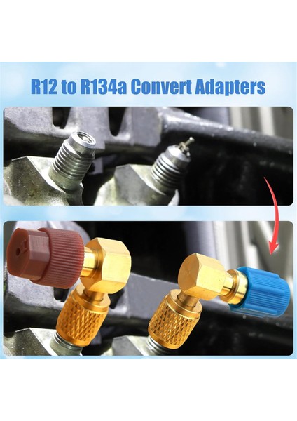 R12'DEN R134A'YA Ac Bağlantı Parçası Dönüşüm Adaptör Kiti, Hızlı Bağlantı Vanası A/c 90° Bağlantı Noktası Yüksek/düşük Basınçlı Retrofit Adaptörü (Yurt Dışından) indirimleri