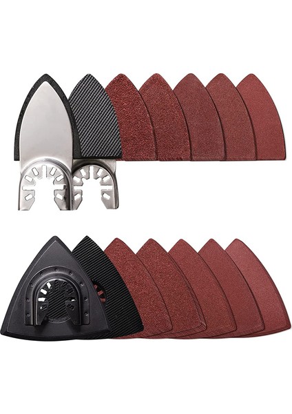 104 Adet Salınımlı Alet Detay Zımpara Pedleri, 2 Adet Üçgen Zımpara Pedleri ve 2 Adet Parmak Zımpara Pedleri, 100 Adet Zımpara Kağıdı (Yurt Dışından)