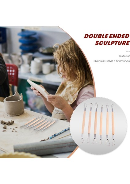 6 x 8 Inç Çift Uçlu Heykeltıraş Oyma Aleti Ahşap Saplı (Yurt Dışından) modelleri