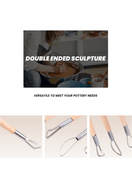 6 x 8 Inç Çift Uçlu Heykeltıraş Oyma Aleti Ahşap Saplı (Yurt Dışından) indirimleri