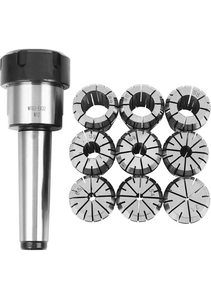 10 Adet ER32 Yaylı Pens Seti 2/4/6/8/10/12/16/18/20MM + Mt3 M12 ER32 Pens Mandren Morse Konik Tutucu (Yurt Dışından)