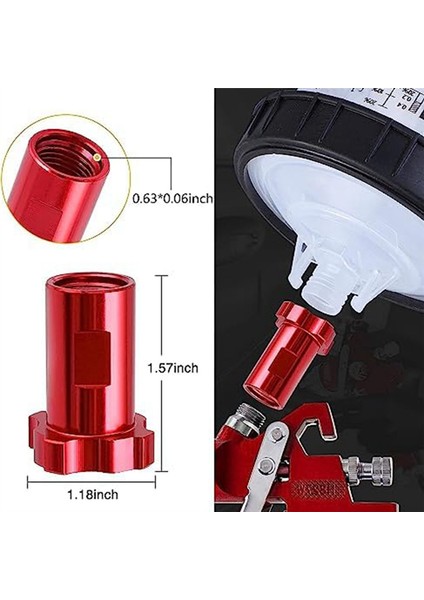 Sprey Tabancası Kap Adaptörü, 16 Mm, 1,5 mm Dişli Dişi Adaptör, Boya Kap Adaptörü Pro-33, Pro-44 ve Pro-88'e Uyar (Yurt Dışından) modelleri