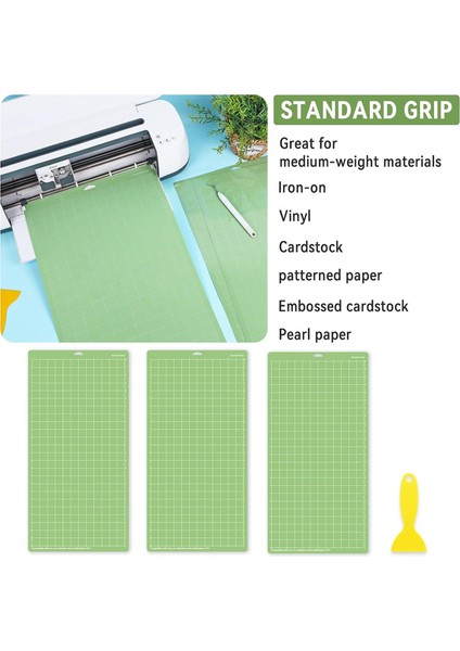 3'lü Kesme Matı Paketi - 12X24 Inç Yeşil Standart Kavramalı Kesme Matı Aksesuarları, Yeşil (Yurt Dışından) fırsatları